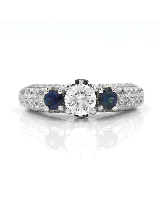 Vera Wang Diamond and Sapphire Engagement Ring